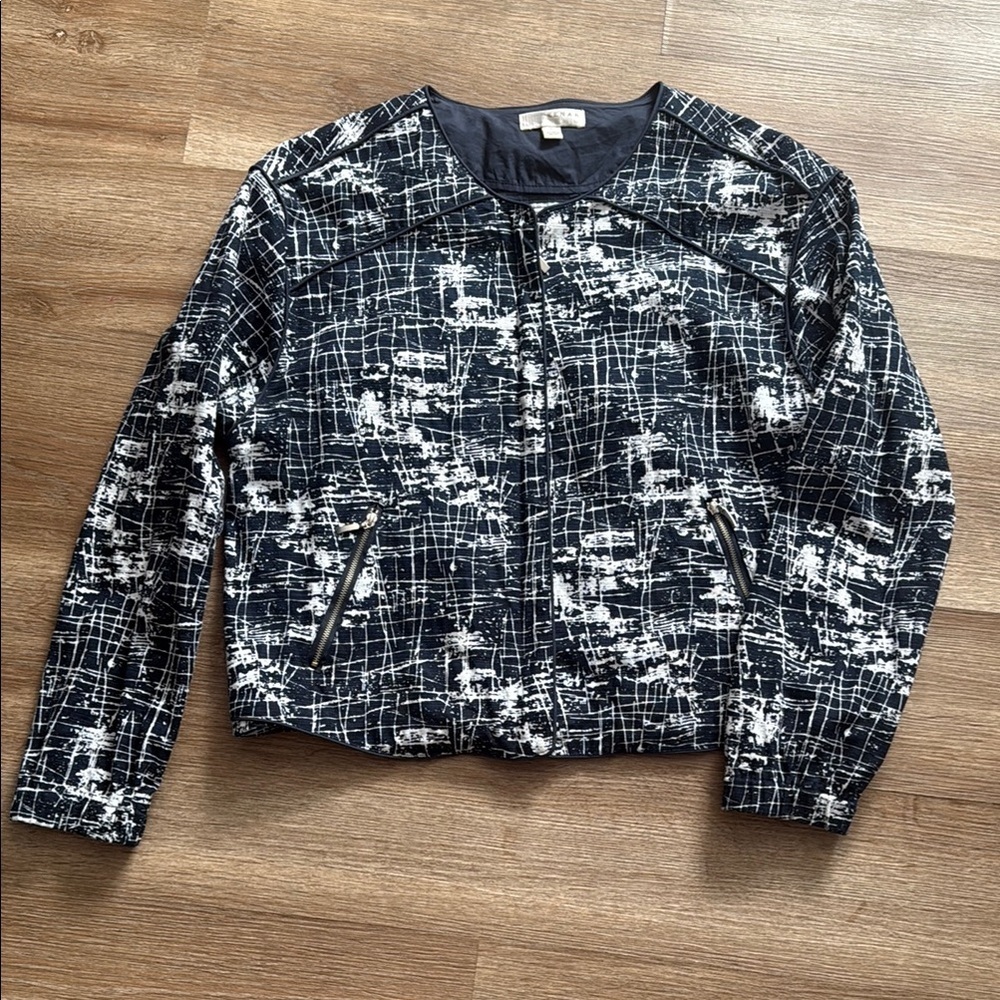 Kenar cotton/spandex navy blue bomber jacket